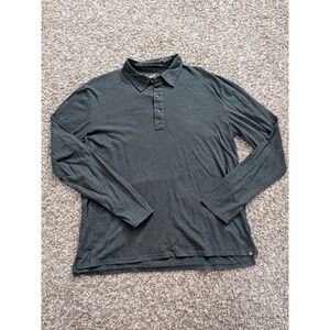 Grayers Clothiers Long Sleeve 3 Button Knit Shirt Mens Large Gray